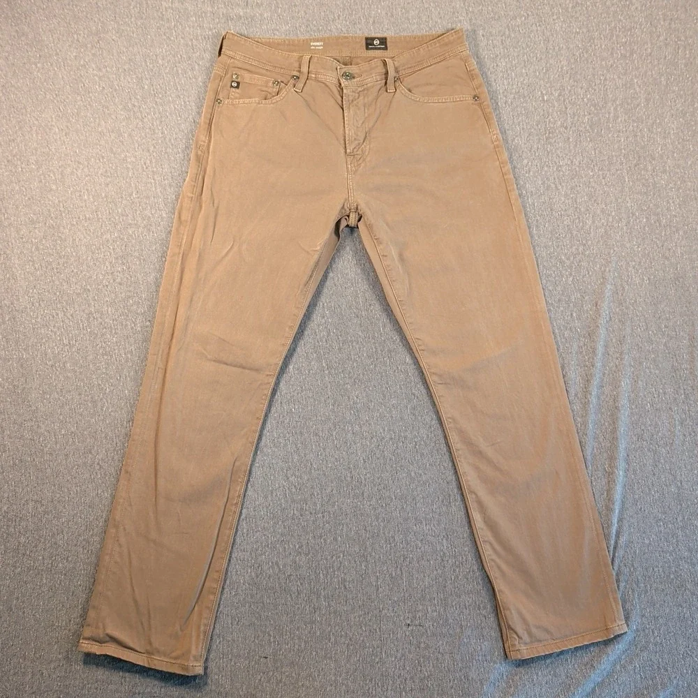 AG Adriano Goldschmied Pants Mens Brown The Everett Slim Straight‎ 32x29 Jeans